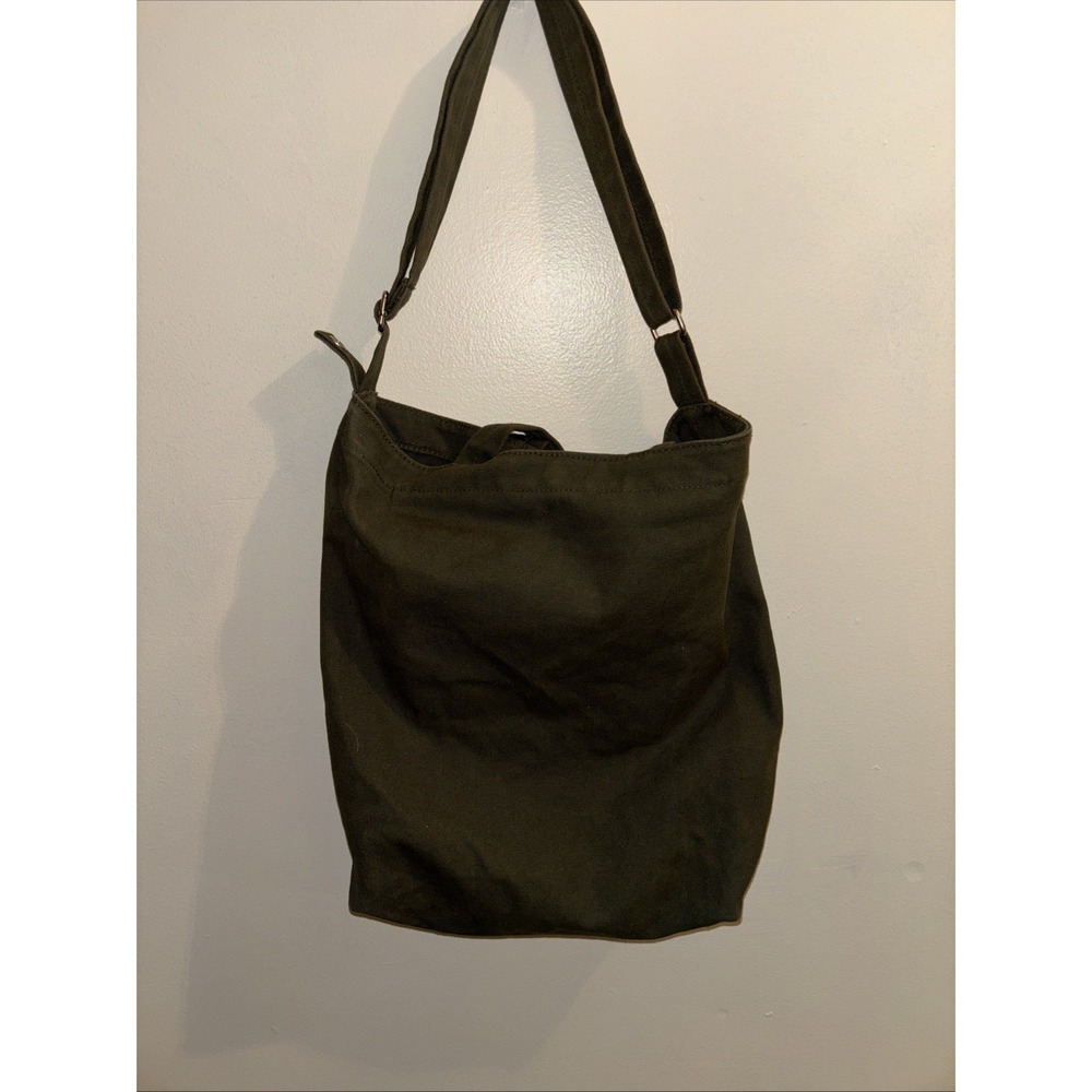 Baggu Bag Olive Green Canvas Tote Medium 17x15 Travel Crossbody Everyday Tote - Picture 6 of 6